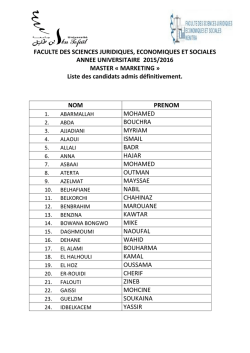 marketig - Faculté des Sciences Juridiques Economiques et