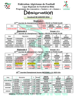 Arbitres du 08 et 09 Janvier 2016