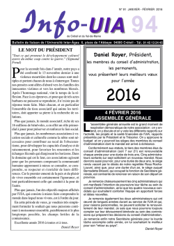 Info UIA n&deg;91-3 - Universit&eacute; Inter-Ages de Cr&eacute;teil et du Val-de