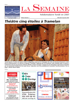 Th&eacute;&acirc;tre cinq &eacute;toiles &agrave; Tramelan