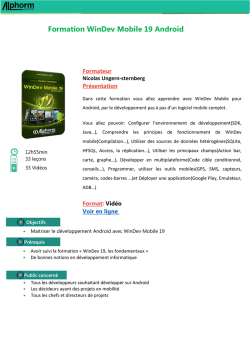 Formation WinDev Mobile 19 Android