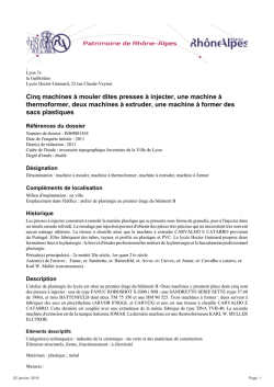 Cinq machines &agrave; mouler dites presses &agrave; injecter, une machine &agrave;