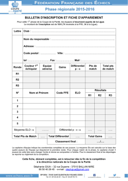 BULLETIN D`INSCRIPTION - Ligue Idf des echecs Ligue Idf des