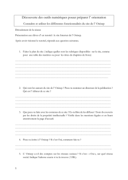 D&eacute;couverte des outils num&eacute;riques pouur pr&eacute;parer l` orientation