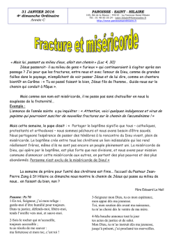 La feuille Paroissiale - Paroisse Saint Hilaire