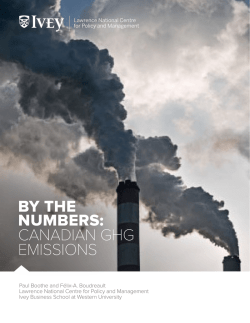 by the numbers: canadian ghg emissions