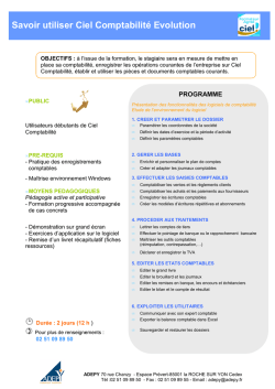 Plan de formation Ciel Compta