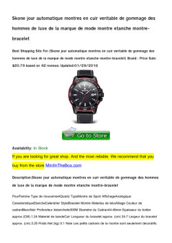 Skone jour automatique montres en cuir veritable de gommage des