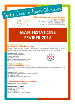 Les Incontournables de F&eacute;vrier 2016