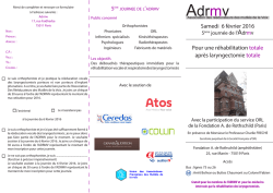 Samedi 6 f&eacute;vrier 2016 Pour une r&eacute;habilitation totale