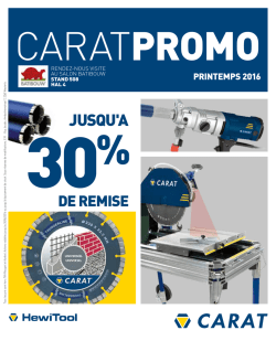 Carat - Nouveaut&eacute;s et promotions 2016