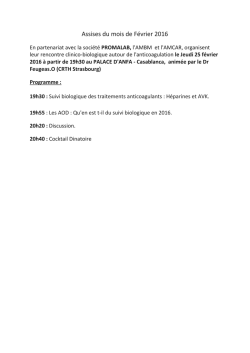 Assises du mois de F&eacute;vrier 2016