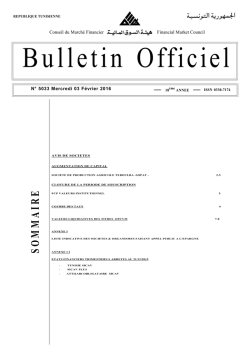 Le Bulletin Officiel d`aujourd`hui