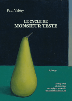 Le Cycle de Monsieur Teste - Biblioth&egrave;que num&eacute;rique romande