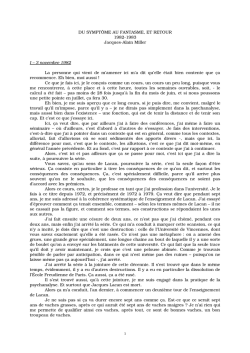 1982-1983 Du sympt&ocirc;me au fantasme, et retour