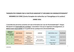 THERAPEUTES FORMES PAR LE DOCTEUR