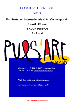T&eacute;l&eacute;charger le dossier de presse du Puls`art 2016