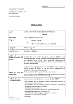 GESTIONNAIRE BUDGETAIRE (DAG)