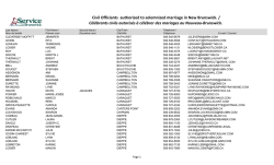 Civil Officiants authorized to solemnized marriage in New Brunswick