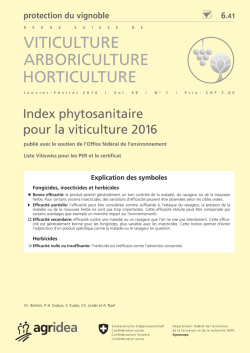 Index phytosanitaire Agroscope