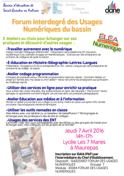 Forum interdegr&eacute; des Usages Num&eacute;riques du bassin