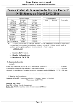 Bulletin officiel n˚28 - lwast.net | Ligue Willaya d`Alger Sports et travail