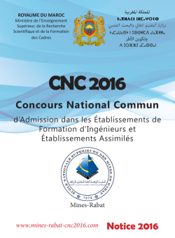 Inscription au concours national commun 2016
