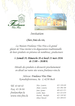 Invitation D&eacute;gustation de Printemps 2016
