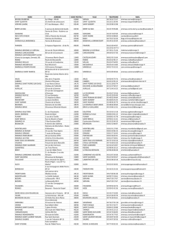 NOM ADRESSE CODE POSTAL VILLE TELEPHONE MAIL BOURG