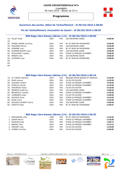 Programme - Natation Savoie 73