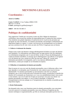Mentions l&eacute;gales