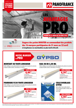 PROMO Isolation et Plaques de Plâtres