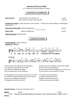 Messe du dimanche 24 juillet -TO 17