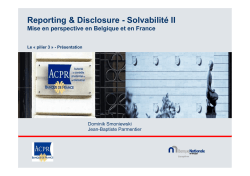 Le reporting Solvabilit&eacute; II - Mise en perspective en