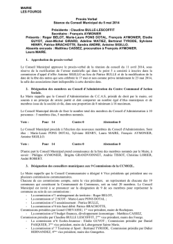 MAIRIE LES FOURGS Proc&egrave;s Verbal S&eacute;ance du Conseil Municipal