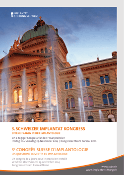 3. Schweizer implantat KongreSS 3e CONGR&Egrave;S SUISSE D