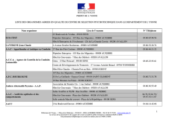 Nouvelle liste des centres psychotechniques agr&eacute;&eacute;s par le Pr&eacute;fet de