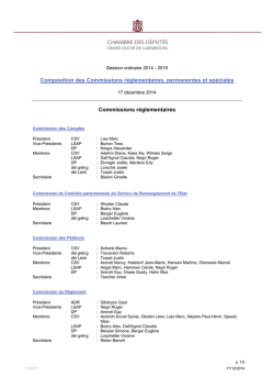 Composition des Commissions r&eacute;glementaires, permanentes et