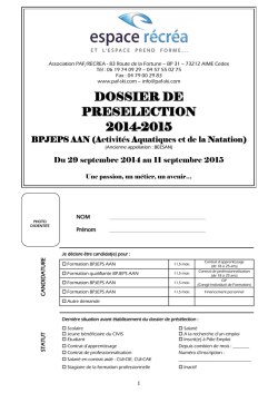 Dossier de candidature