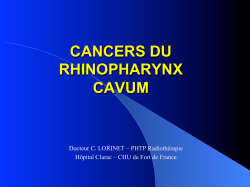 CANCERS DU RHINOPHARYNX CAVUM