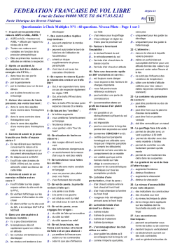 Questionnaire QCM 1 brevet pilote