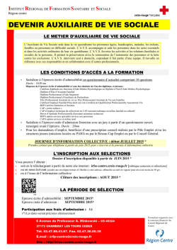 AUXILIAIRE DE VIE SOCIALE session 2015-2016