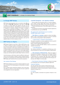 ALG&Eacute;RIE - BNP Paribas Entreprises et PME