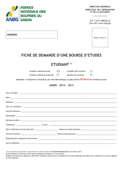 Fiche de demande de Bourses