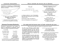 Plaquette2014-2015 - bible et lecture bible et lecture