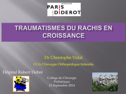Traumatologie - Traumatismes du Rachis - Vidal - 15-09-2014