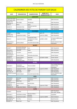 CALENDRIER DES FETES DE PARGNY SUR SAULX
