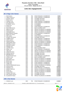 Liste des engagements