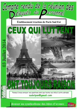 Compte Rendu DP E T Juillet 2014