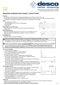Paspartoe acrylwand met U-groef, L-tand of recht
